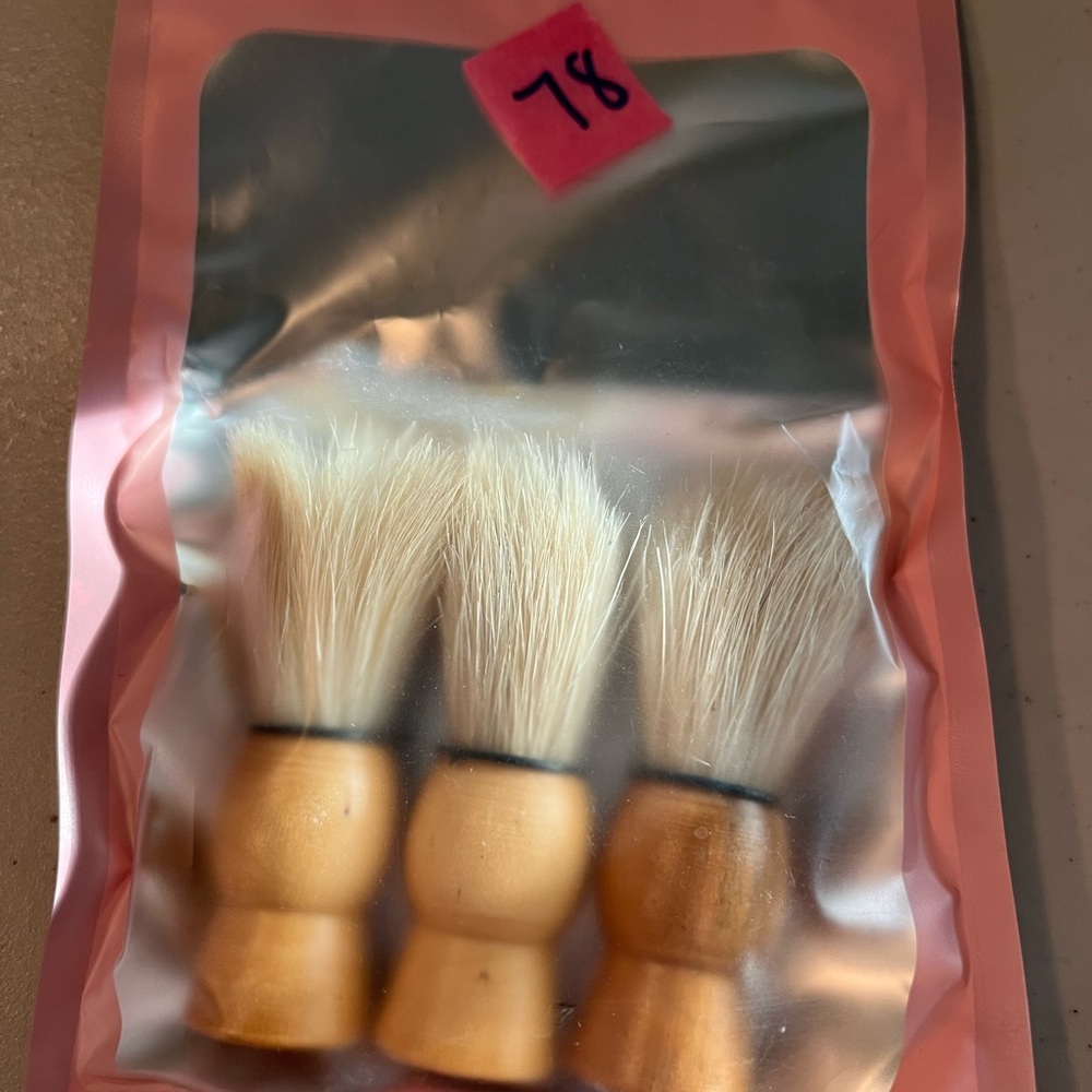 Set of Three Wooden Handle Brushes